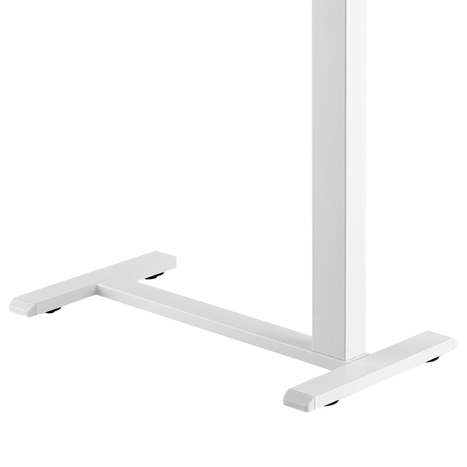 Adjustable Overbed Mobile Bedside Table With Flip Desktop White_voghion.com